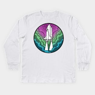 Polysexual Pride Rocket Kids Long Sleeve T-Shirt